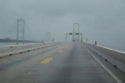 Isabel hits the Chesapeake Bay Bridge. (Photo by Liz Roll / Courtesy FEMA)