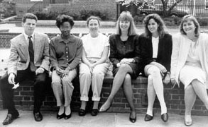 Me (third from right) in front of the State House and Governor's Mansion in Annapolis, with my Capital News Service students around me, spring 1992