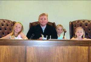 Robert Banks and his daughters