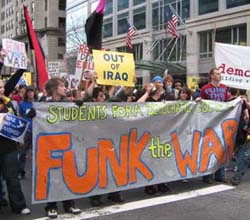 Funk The War marches in downtown Washington