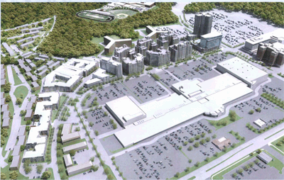 Bird's Eye View of Belcrest Plaza Development Plan