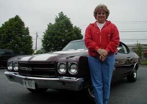 Sharon Sivley with the family's 1970 Super Sport 
Chevelle