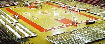 The basketball court sits at the center of Cole.