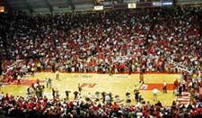 the scene for the final men's basketball game March 3