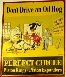 The Oil Hog sign in Puschert's garage
