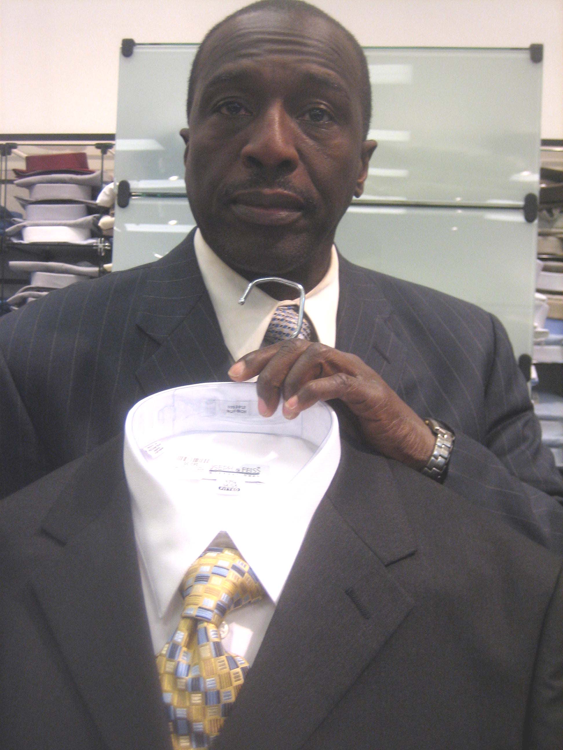 David Melton, assistant store manager at the Men's Warehouse in Silver Spring. Newsline photo by Alan J. McCombs