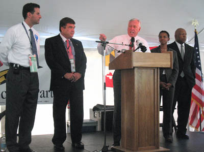 Rep. Steny Hoyer addresses the Maryland Delegation at a luncheon at the Democratic National Convention.