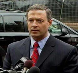 Gov. O'Malley was one of the attendees at the Papal Mass at Nationals Park / CNS-TV photo