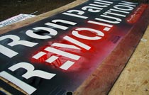 Supporters used this stencil to make signs supporting Ron Paul.